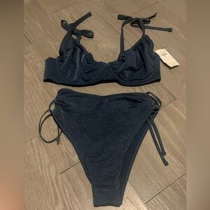 Abercrombie and Fitch Sparkley Blue Bikini Set